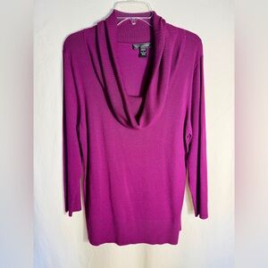 Cable & Gauge Magenta Cowl Neck Sweater